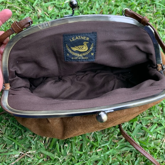 ✨🧡 Super Vintage Tan Suede Clutch Bag 🧡✨ - Picture 6 of 8